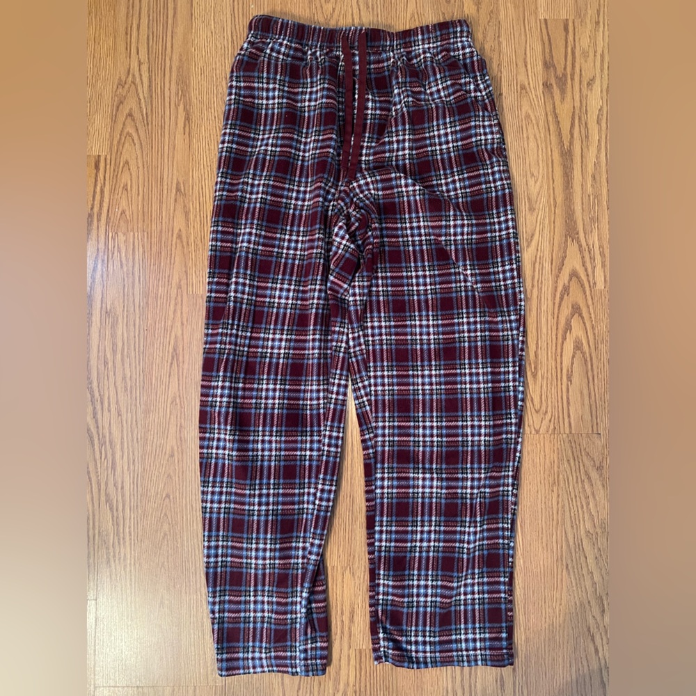 Stafford Burgundy, Blue and Gray Sleep Pants Size Medium